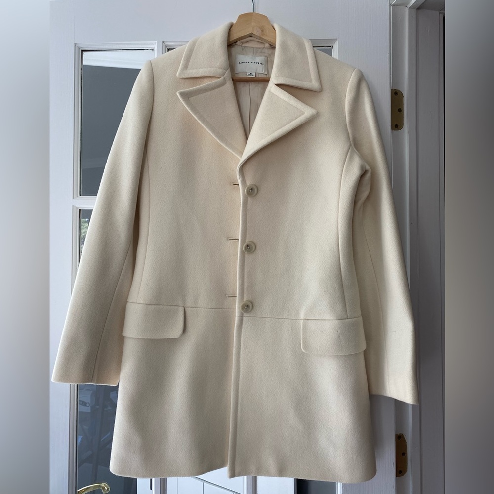 Banana Republic Cream Wool Coat